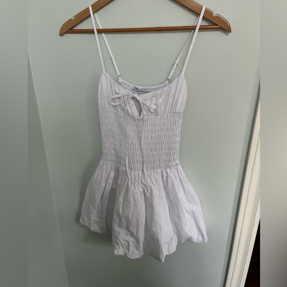 Like new!! Zara - SMOCKED DRESS WITH BALLOON SKIRT us s. EUC - Picture 5 of 11